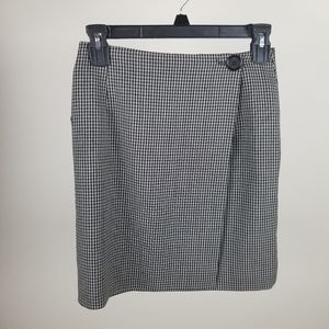 Vintage Checked Wool Wrap Skirt